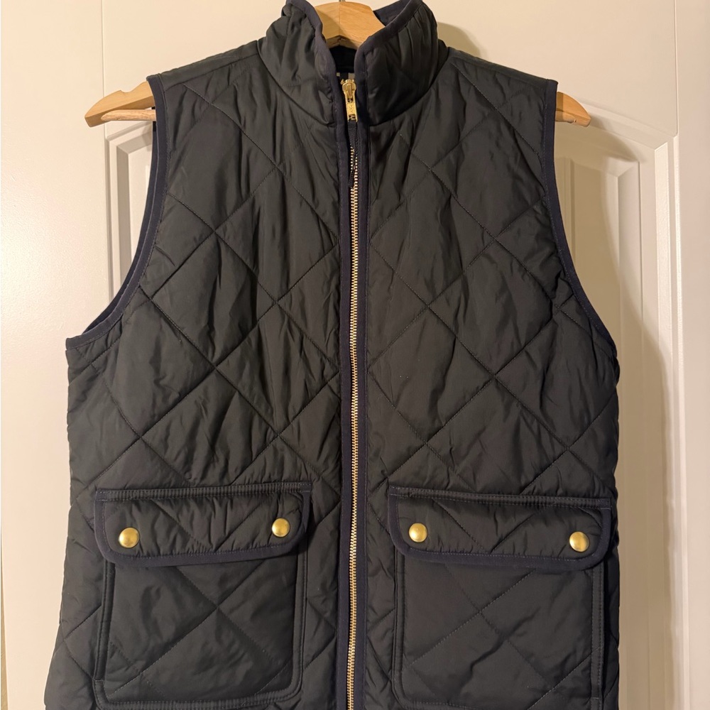 J. Crew Quilted Black Vest